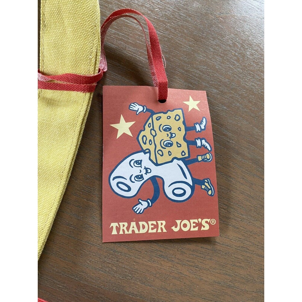Trader Joe’s Bag Cheese Adventures Reusable Canvas Cotton Tote 13.5x18.5 Cheesy! - Picture 5 of 6